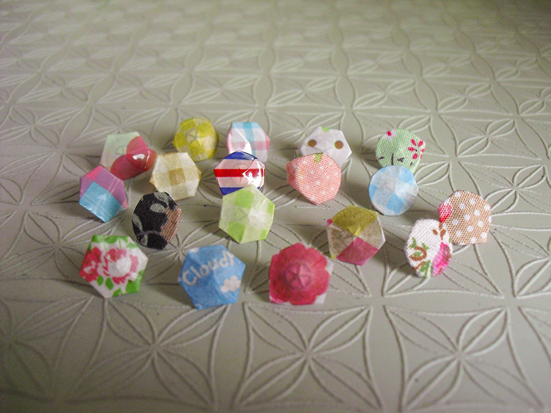 Update the look of traditional thumb tacks with washi and other deco tapes