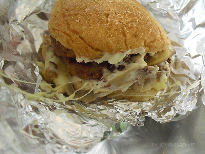 Better Chicken-patty Burger with Bacon Mozza Melt with Mushroom Add-on (Php 135)