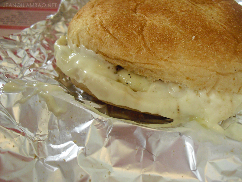 Better Chicken-patty Burger with Bacon Mozza Melt and Garlic Cream Cheese Add-on (Php 140)